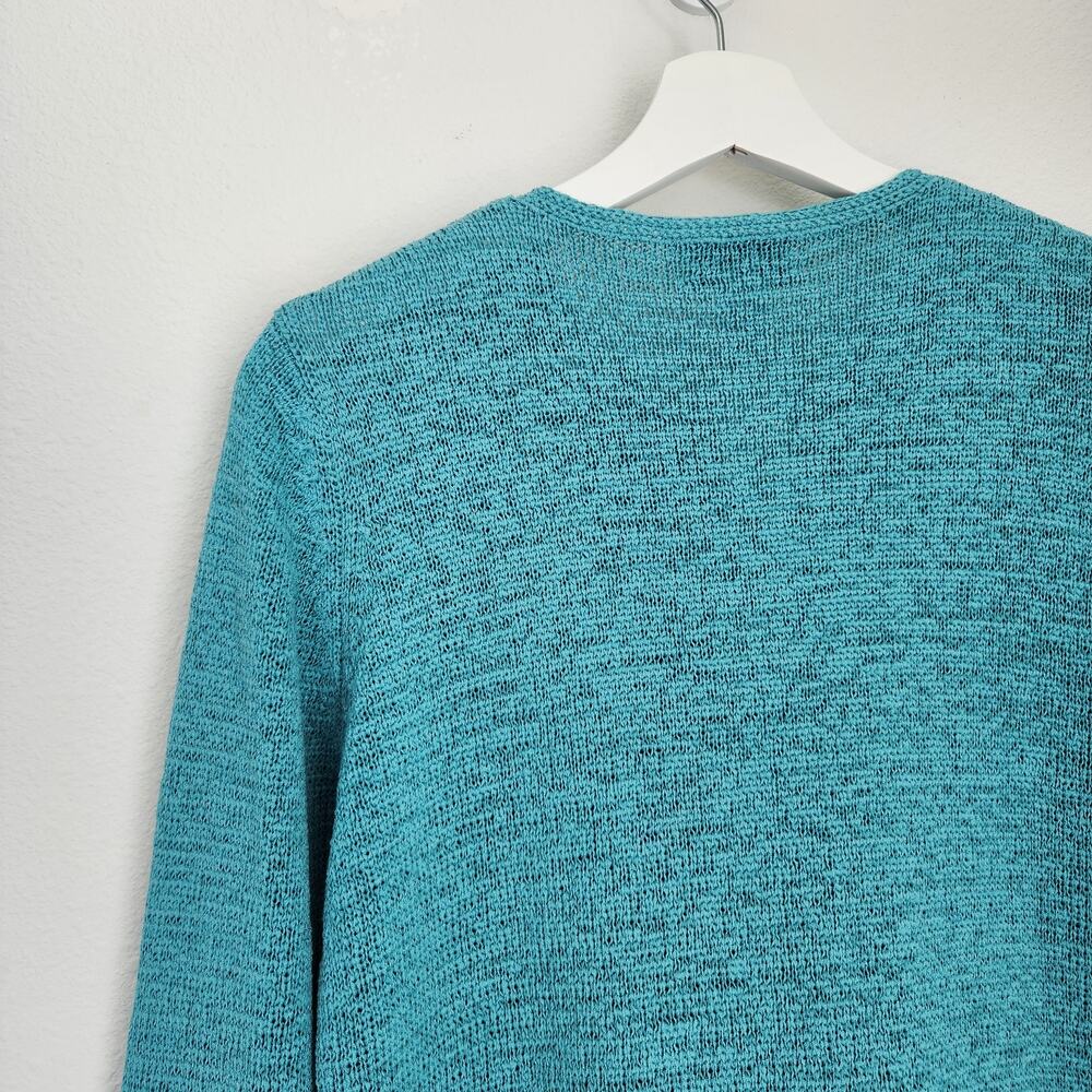 Vintage 80s 90s Pendleton Blue Open Knit Button Front Cardigan Sweater S - Picture 7 of 9